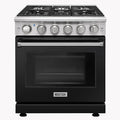 KOSTCH 30 inch Professional Freestanding Pro-Style Natural Gas Range or Liquid Propane Gas Range with 5 Burners, 4.55 cu.ft. Oven Capacity, in Stainless Steel - KOS-30RG03M (Black)