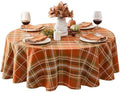 Newbridge Thanksgiving Culloden Plaid 70 Inch Round 100% Cotton Tablecloth