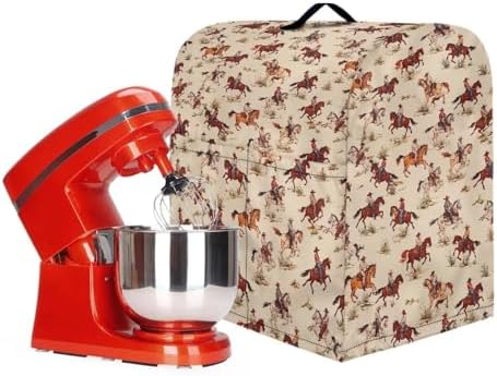 Universal Stand Mixer Dustproof Cover Horse Cowboys Pattern Compatible with Kitchen Aid Mixer Soft Washable Stand Mixer Covers for 4.5-5 Qt Mixer