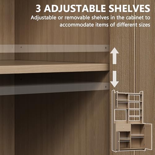 IDEALHOUSE Kitchen Pantry Cabinet with Adjustable Shelf