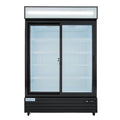 52" Reach-In Refrigerator with Two-Sliding Glass Door | Merchandiser Beverage Display Fridge for Convenience Grocery Store | 50 Cu. Ft. | 52.3"W x 32"D x 79.5"H, Black Exterior Steel, 115V, NSF