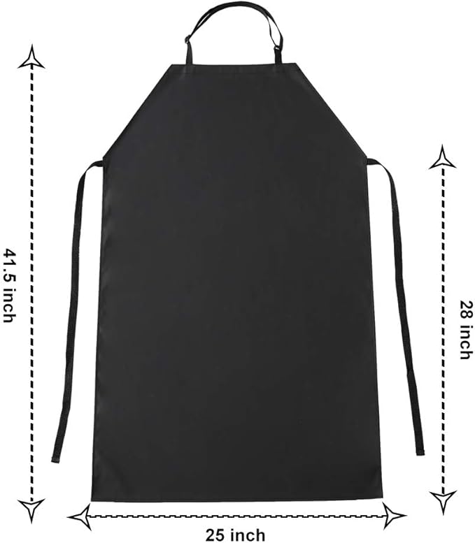 VWELL Vinyl Rubber Waterproof Apron, 41.5''Chemical Resistant Apron for Dishwashing, Lab Work, Butcher, Gardening, Dog Grooming PVC No Pocket