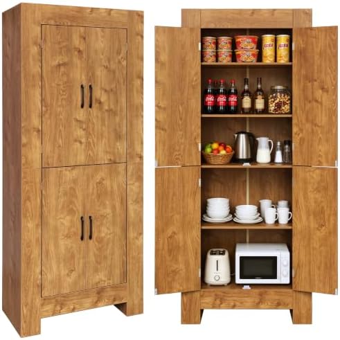 Thick Kitchen Pantry Cabinet, 71” Kitchen Cabinet Hutch