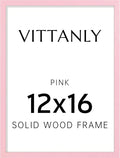 Vittanly 12x16 Picture Frame, Solid Wood Frame with Plexiglass, Includes 8.5x11 Mat, Wall Hanging for Photos, Home Decor, Pale Pink, 1 Pack