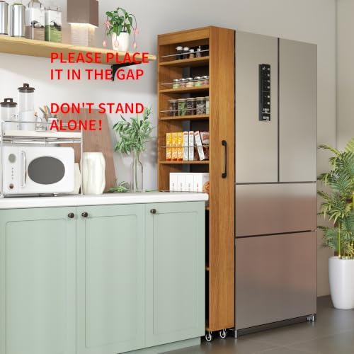 KEIKI 7 Tier Pull-Out Kitchen Pantry Storage Cabinet, Spice Rack Open Shelf