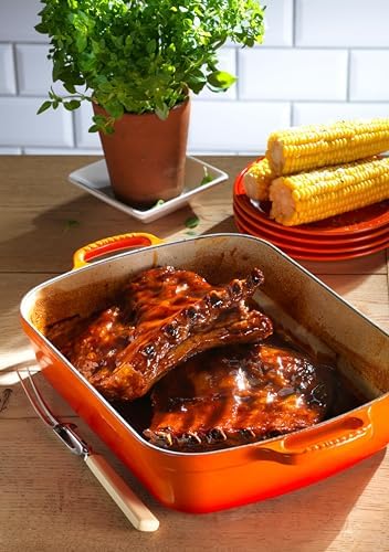 Le Creuset Enameled Cast Iron Rectangular Roaster, 5.25 qt., Flame