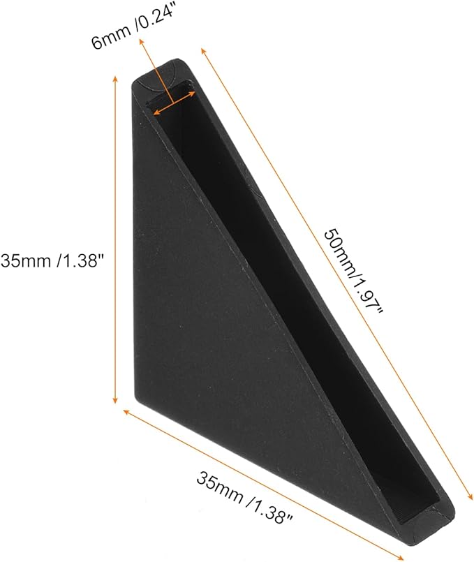 uxcell 20Pcs Plastic Corner Protectors 6x50mm Right Angle Shape Glass Corner Guards Cushion for Corner Protection of Glass, Mirror, Tile, Black