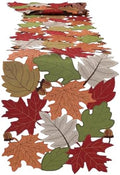 OWENIE Fall Table Runner, Fall Decor for Home, Thanksgiving Table Runner 70 Inches Long, Embroidered Fall Leaves Harvest Maple Leaf Decoration for Autumn, Applique Dresser Scarf