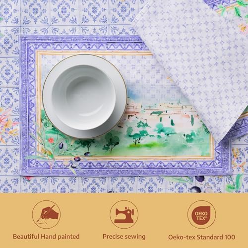Maison d' Hermine Placemats Set of 4 Reusable 100% Combed Cotton (13"x19")
