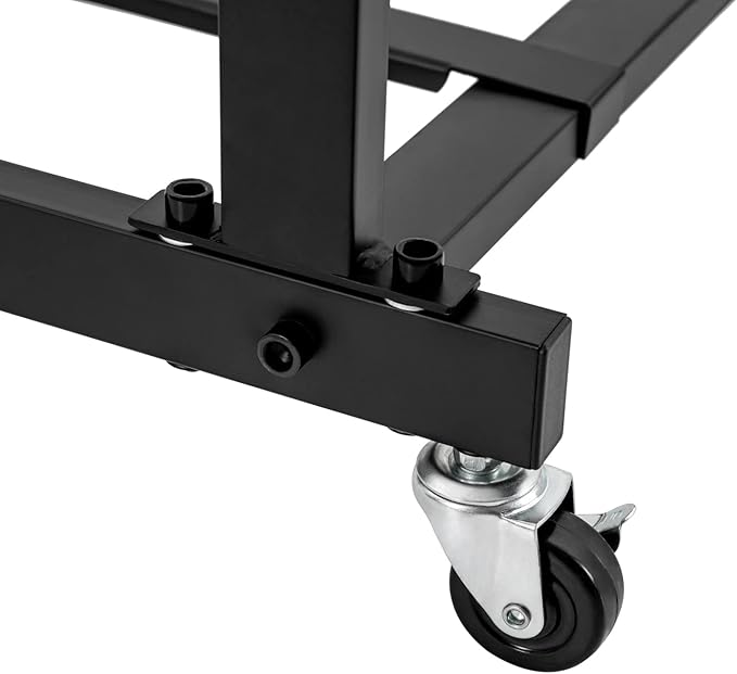 DJ Mixer Stand, 2-Layer Audio Device Rack with 4 Wheels, Audio Studio Mixer Stand for Homes Offices Stage Concert Studio Equipment Rolling Stage Cart (16U)