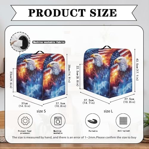 American Flag Eagle Mixer Cover Compatible with 4-8 Qt Kitchen Aid Mixer Covers Anti-Stain Kitchen Appliance Dust Cover with Handle Pockets