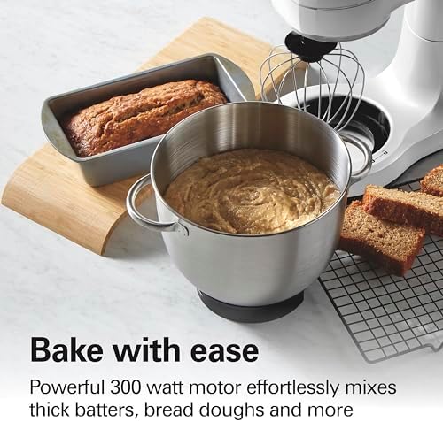 Hamilton Beach 4 Qt Electric Stand Mixer With 7 Speeds, Easy-Carry Handle