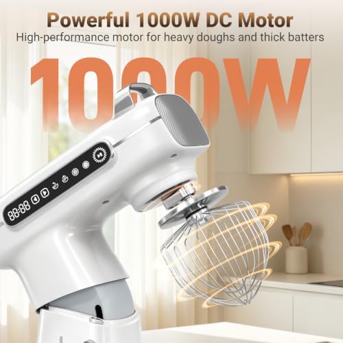 ZACME 8.5QT Commercial Stand Mixer 1000W with Aluminum Die Casting Meets the Standard of NSF/ANSI 8-2023, 11 Speeds Electric Stand Mixer, Tilt-Head Dough Mixer with Bowl, Dough Hook, Whisk and Beater