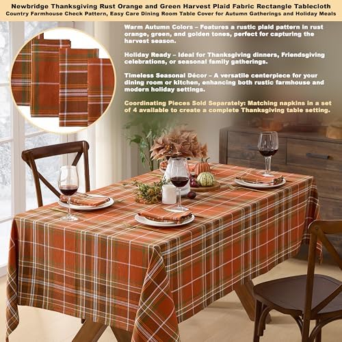Thanksgiving Culloden Plaid 60 x 144 Inch Rectangle 100% Cotton Tablecloth