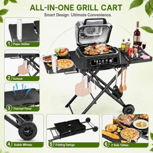 Hisencn 51 Inch Upgraded Grill Table Stand for Ninja Woodfire OG701&Pro XL