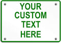 Aluminum Weatherproof Metal Sign Multiple Sizes Custom Personalized Text Here White Green Directions Horizontal Street Signs 14x10Inches