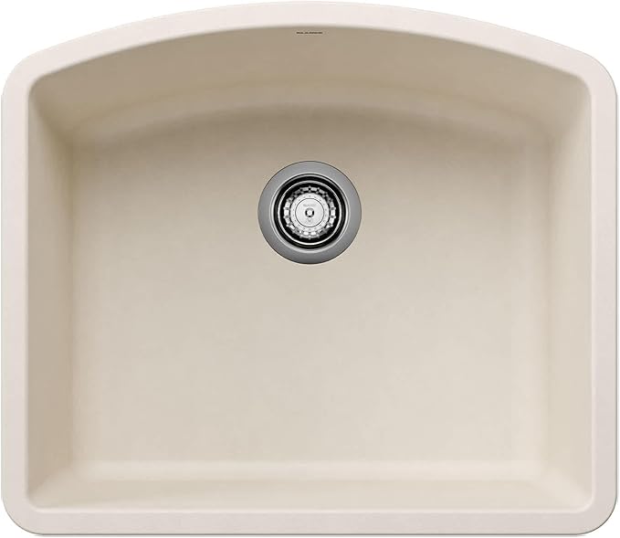 BLANCO 443061 DIAMOND SILGRANIT Undermount Single Bowl Kitchen Sink, 24" L X 20.8" W - Soft White