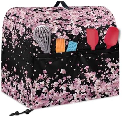Generic Cherry Blossom Stand Mixer Cover - Universal Size, Waterproof, Polyester, Pink