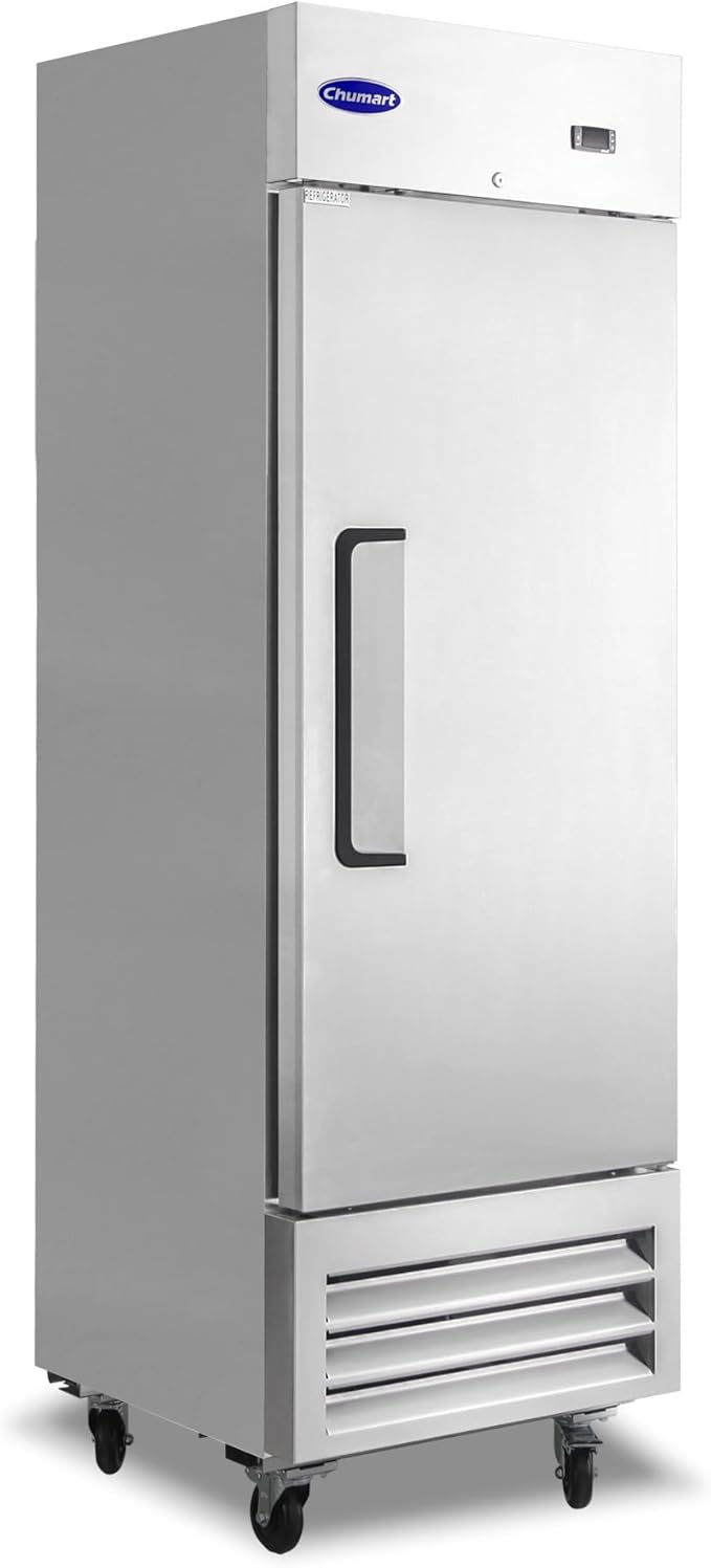 27" W Commercial Refrigerator Single Door 19 Cu.ft Commercial Fridge Fan cooling Stainless Steel Reach-in Refrigerator with Digital Thermostat for Restaurant, Bar, Commercial Use, etc
