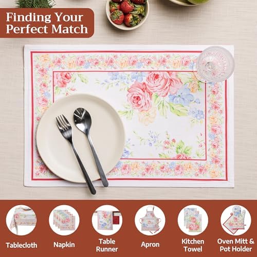 Maison d' Hermine Placemats Set of 4 Reusable 100% Cotton (13"x19")