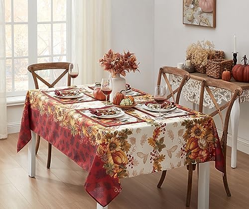 Thanksgiving Autumns Bounty Pumpkin 60 x 120 Inch Rectangle Tablecloth