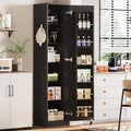 IRONCK Narrow Kitchen Pantry Cabinet, 72" H,Slim for Small Place, Black