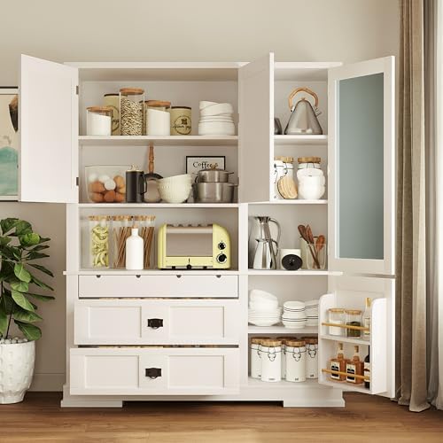 Merax 63'' Kitchen Pantry Storage Cabinet, Freestanding Buffet Cabinet