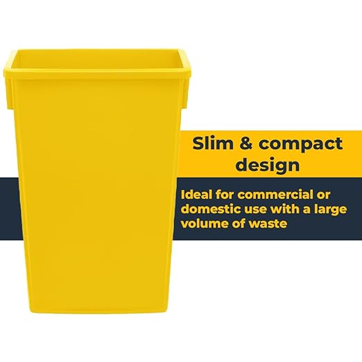 3 pack 23 Gallon Waste Bin with Lid & Dolly, Heavy-Duty Trash Can, Slim Rectangular Garbage Bin, Durable Waste Container, Recycling Bin, Plastic Wastebasket for Kitchen, Garage, Restaurants, Office