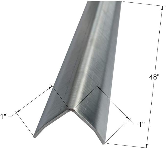 Brushed 304 Stainless Steel Corner Guards, 48" Wall Protectors, 20ga & 16ga, Available in 1/2" to 4", Multi-Pack Options (1, 2, 5, or 10) (2, 1 x 1, 16ga, with Hug Edges)
