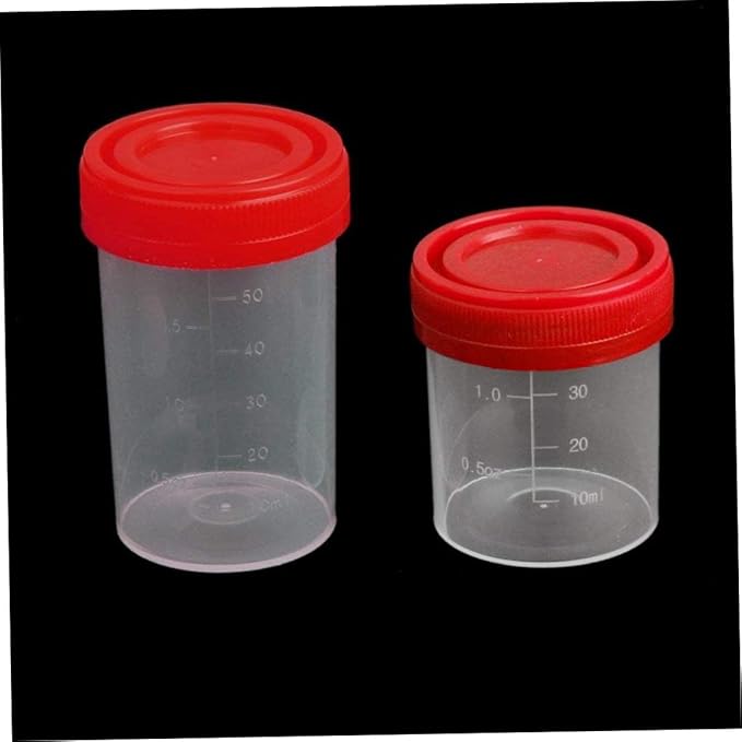 Measuring Cup Plastic Graduierten Measuring Cup Sterile Container with Lid 40ML 5Pcs Random Color