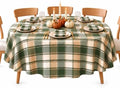 Newbridge Thanksgiving Green Barnhouse Plaid 70 Inch Round Tablecloth