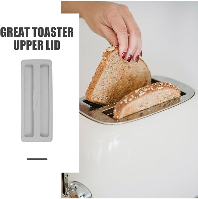 Toaster Lid Cover Replacement 2pcs Silicone Breakfast 2 Slices Bread Machine Cover Electric Toaster Upper for Machine Part Accessories(grey)