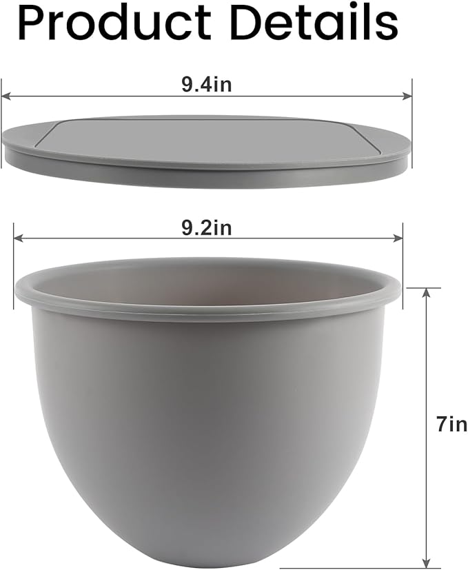 Silicone Mixing Bowl Liners Attachments Compatible with 5 Quart KitchenAid Mixers, Includes 3 Liners and Lids, Dishwasher Safe