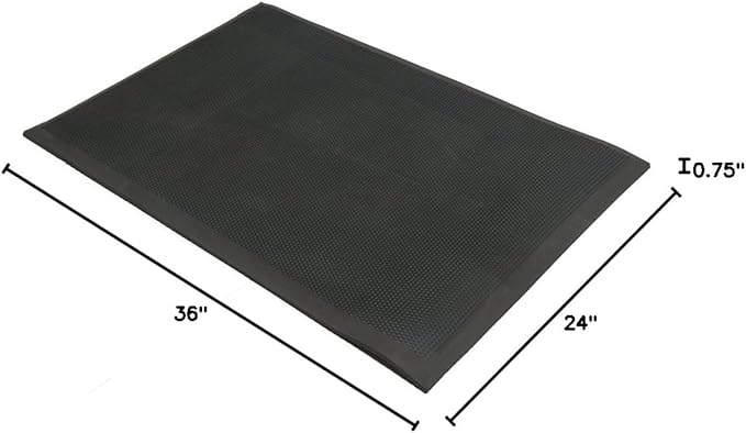 Rubber-Cal Soft Cloud Anti-Fatigue Matting - 3/4" Thick x 2ft x 3ft - Black Comfort Mats