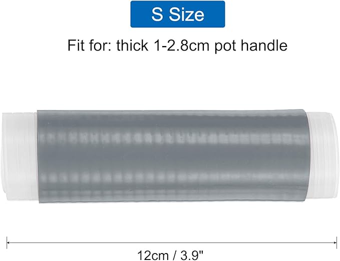 uxcell Silicone Pan Handle Sleeve, Heat Resistant Potholder Pot Holders Cover Sleeve for Frying Pan Handle Spatulas, Grey (S)