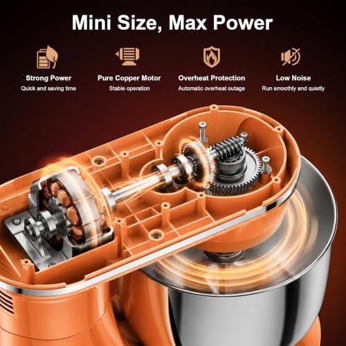 Honinst 4QT Electric Stand Mixer, 10-Speed Tilt-Head Compact Kitchen Mixer