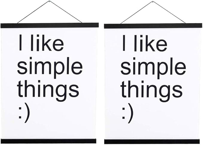 Artmag 2 Pack Magnetic Poster Hanger Frame, 55x36 55x30 55x60 Light Wood Wooden Magnet Canvas Artwork Print Dowel Poster Hangers Frames Hanging Kit (Black, 55", 2 Packs)