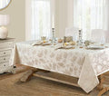 Newbridge Thanksgiving Damask Tablecloth Ivory Gold 52 x 70 Inch Rectangle