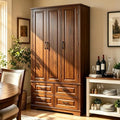 Merax 72" Farmhouse Pantry Cabinet with Pull-Out Trays & Door Storage