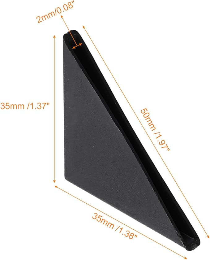 uxcell 20Pcs Plastic Corner Protectors 2x50mm Right Angle Shape Glass Corner Guards Cushion for Corner Protection of Glass, Mirror, Tile, Black