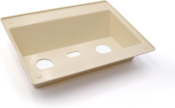 RV Faucet Bezel Stand Off Faucet Cover for Camper Van Travel Trailer Motorhome Shower Plate Replacement White (Parchment Bezel)