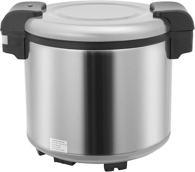 Commercial Rice Warmer, 110V 105W Large Stainless Steel Rice Cooker Warmer (Not a Cooker) 23L/ 6.08Gal Adjustable Temperature Warmers w/Non-Stick Inner Pot for Restaurants (Silver)