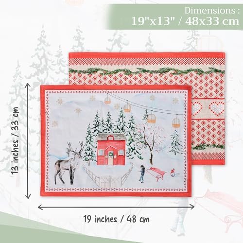Maison d' Hermine Placemats Set of 4 Reusable 100% Cotton (13"x19")