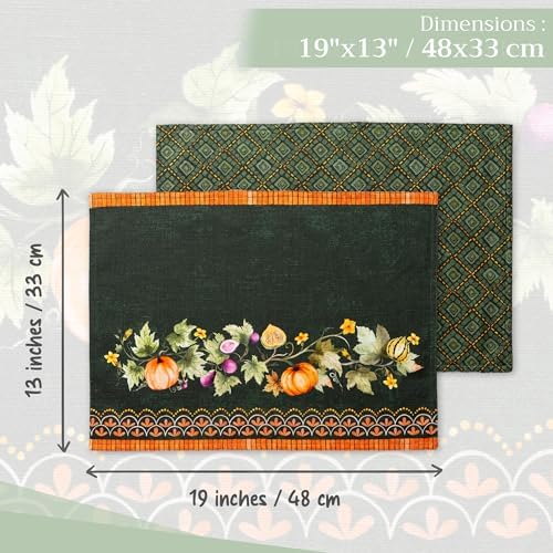 Maison d' Hermine Placemats Set of 4 Reusable 100% Cotton (13"x19")