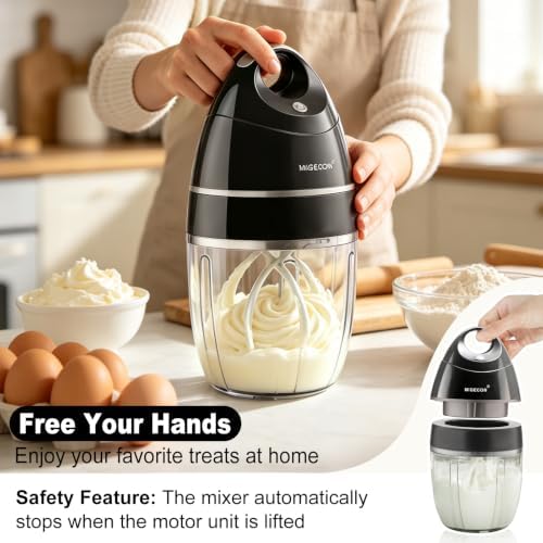 MIGECON Stand Mixer, Small Electric Mixer Kitchen Egg Beater Milk Frother