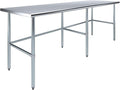 AmGood Stainless Steel Work Table Open Base | NSF Kitchen Island Food Prep | Laundry Garage Utility Bench (96" Long X 30" Deep)