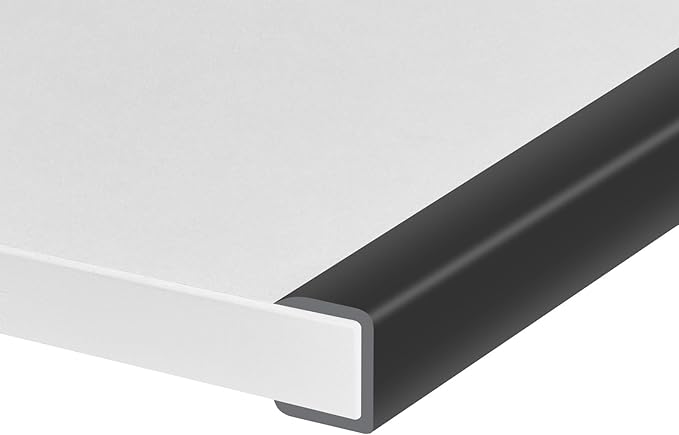 Rubber Edge Trim, Self-Adhesive Flexible Edge Protector for Plywood, Cabinet and Drawer, 3/4" Peel and Stick U Shaped Edge Banding for Wood, EPDM Material, Fit 0.75"(19mm), Length 10Ft