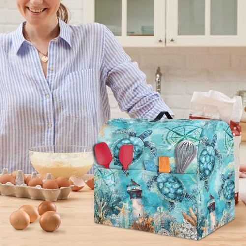 Sea Turtle Print Mixer Covers Kitchen Small Appliance Dust Cover Compatible with 6-8 Quart Mixer Universal Size