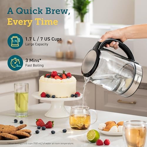 Cosori Electric Kettle with Temperature Control, 6 Presets, 1.7L, Black - Image 5