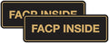 Signs ByLITA Standard FACP Inside Sign | Fire Safety Signage (Black Gold) - Large 2 Pack